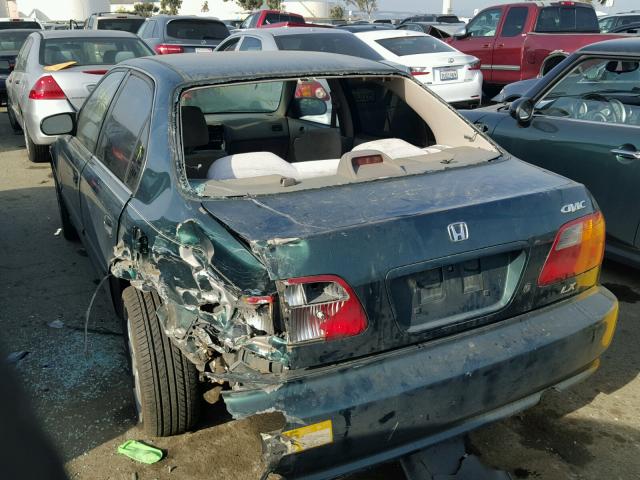 1HGEJ6673YL023441 - 2000 HONDA CIVIC LX GREEN photo 3