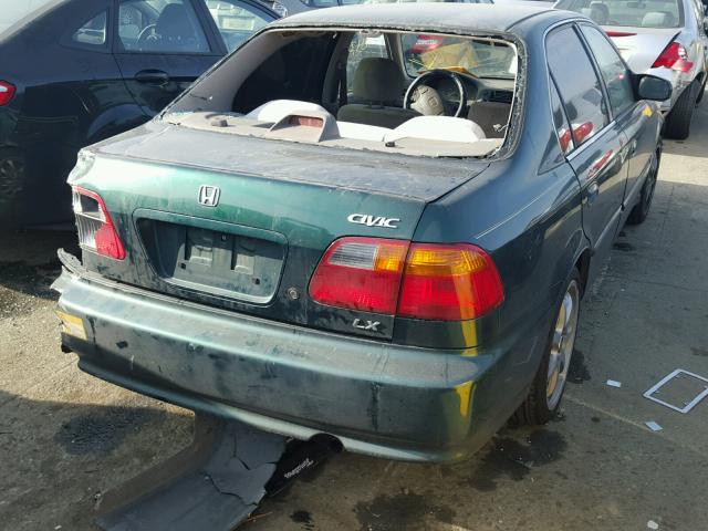 1HGEJ6673YL023441 - 2000 HONDA CIVIC LX GREEN photo 4