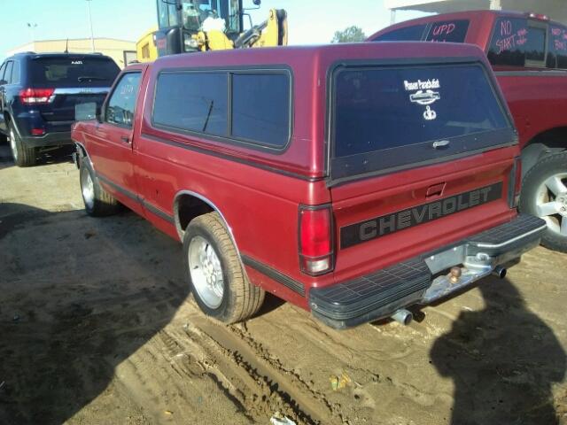 1GCCS14Z6P8144878 - 1993 CHEVROLET S TRUCK S1 RED photo 3