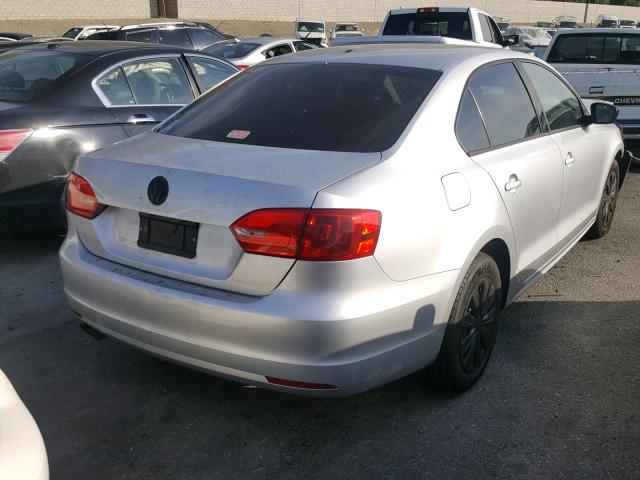 3VW2K7AJ0BM087740 - 2011 VOLKSWAGEN JETTA BASE SILVER photo 4