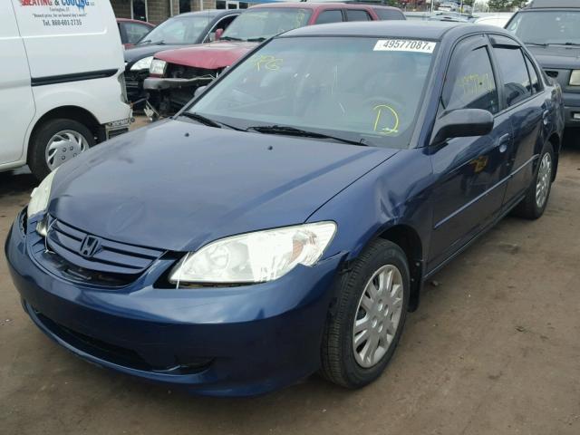 2HGES16595H502342 - 2005 HONDA CIVIC LX BLUE photo 2