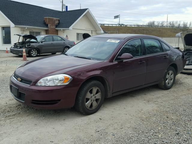 2G1WT55K079280214 - 2007 CHEVROLET IMPALA LT BURGUNDY photo 2