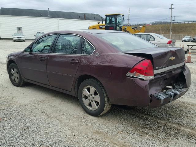 2G1WT55K079280214 - 2007 CHEVROLET IMPALA LT BURGUNDY photo 3