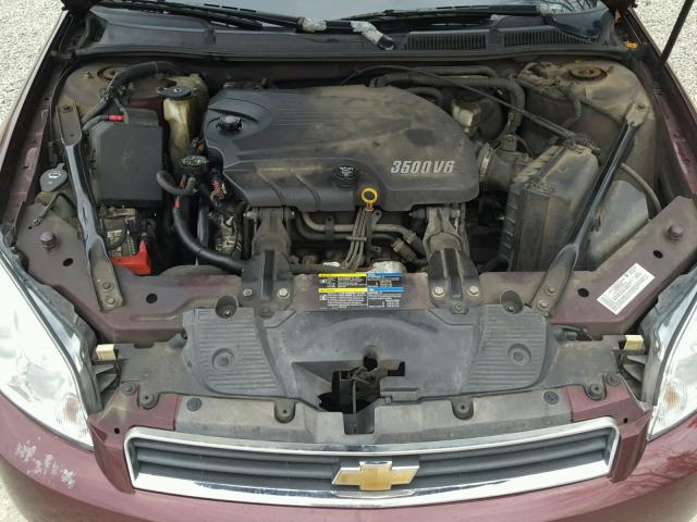 2G1WT55K079280214 - 2007 CHEVROLET IMPALA LT BURGUNDY photo 7