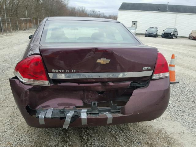 2G1WT55K079280214 - 2007 CHEVROLET IMPALA LT BURGUNDY photo 9