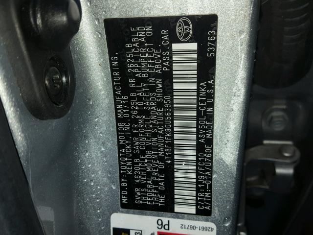 4T1BF1FK8GU563950 - 2016 TOYOTA CAMRY LE SILVER photo 10