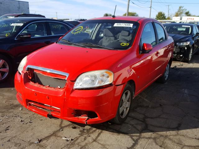 KL1TD56E59B661260 - 2009 CHEVROLET AVEO LS RED photo 2