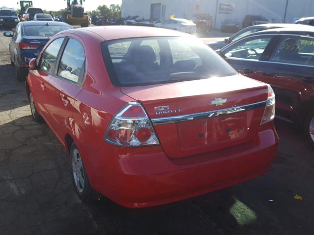 KL1TD56E59B661260 - 2009 CHEVROLET AVEO LS RED photo 3