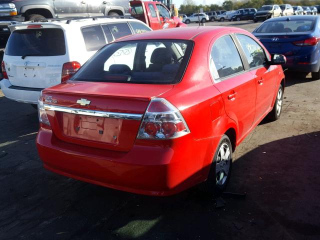 KL1TD56E59B661260 - 2009 CHEVROLET AVEO LS RED photo 4