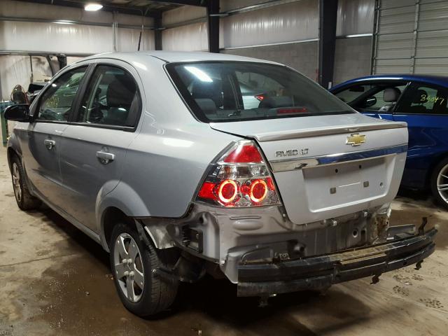 KL1TD56E49B665378 - 2009 CHEVROLET AVEO LS SILVER photo 3