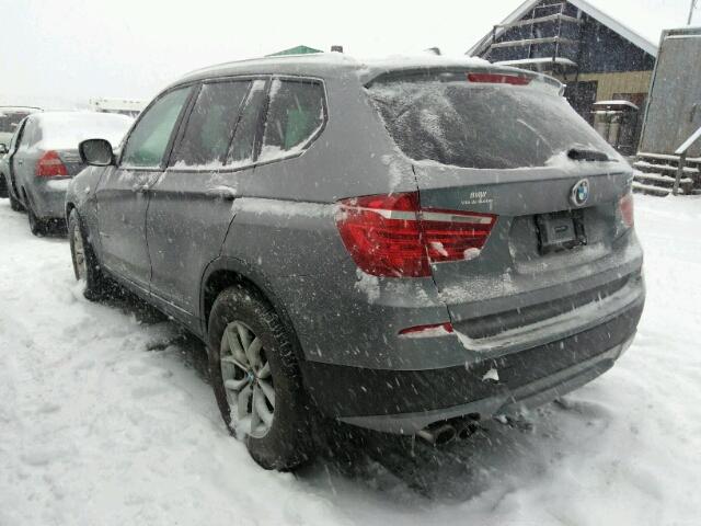 5UXWX9C54D0A22964 - 2013 BMW X3 XDRIVE2 GRAY photo 3