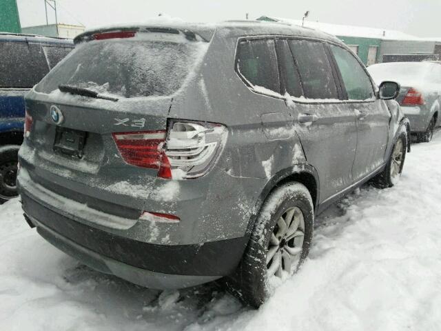 5UXWX9C54D0A22964 - 2013 BMW X3 XDRIVE2 GRAY photo 4