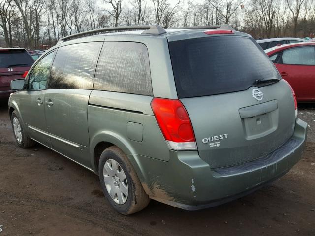 5N1BV28U76N110287 - 2006 NISSAN QUEST S GREEN photo 3