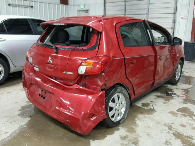 ML32A4HJ1EH017976 - 2014 MITSUBISHI MIRAGE ES RED photo 4