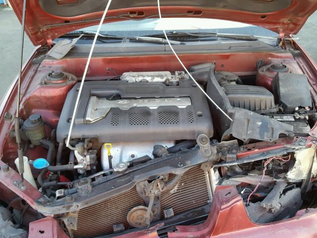 KMHDN45D82U392609 - 2002 HYUNDAI ELANTRA GL RED photo 7