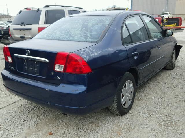 1HGES165X3L022679 - 2003 HONDA CIVIC LX BLUE photo 4