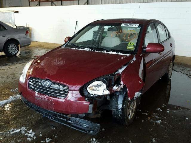 KMHCN46C39U343510 - 2009 HYUNDAI ACCENT GLS MAROON photo 2