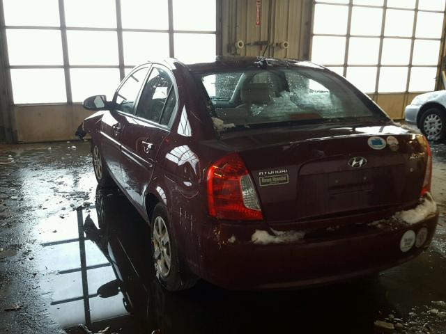 KMHCN46C39U343510 - 2009 HYUNDAI ACCENT GLS MAROON photo 3