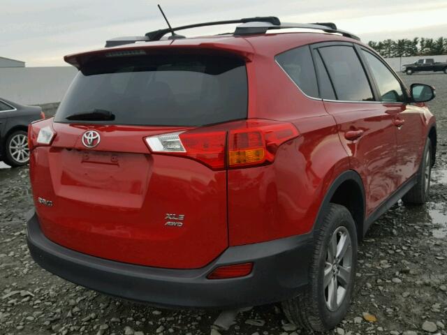 2T3RFREV1FW259504 - 2015 TOYOTA RAV4 XLE RED photo 4