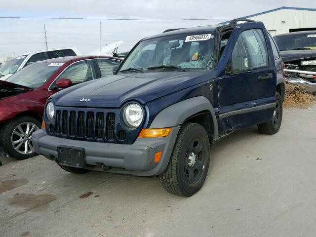 1J4GL48K05W621952 - 2005 JEEP LIBERTY SP BLUE photo 2