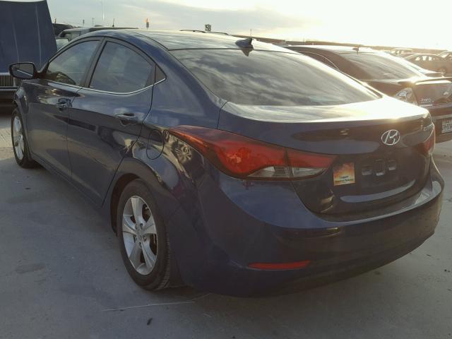 KMHDH4AE4GU547766 - 2016 HYUNDAI ELANTRA SE BLUE photo 3