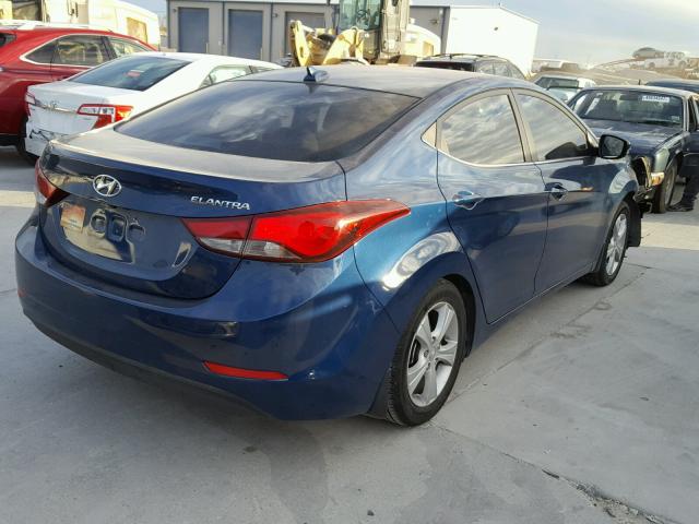 KMHDH4AE4GU547766 - 2016 HYUNDAI ELANTRA SE BLUE photo 4