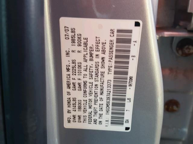 1HGCM56397A213373 - 2007 HONDA ACCORD SE SILVER photo 10