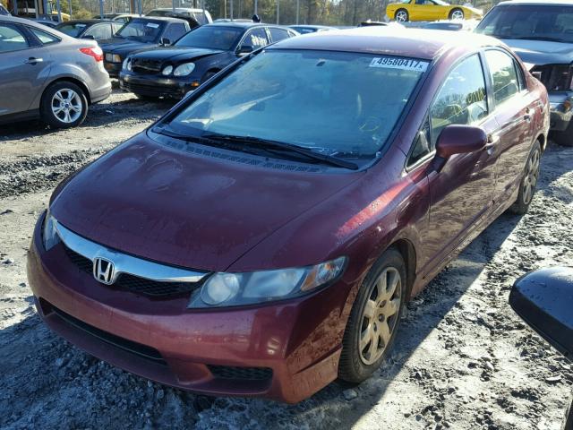 2HGFA16579H545414 - 2009 HONDA CIVIC LX RED photo 2