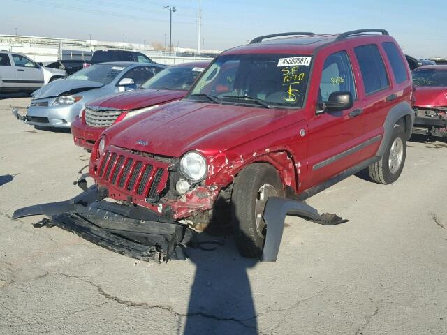 1J4GL48K36W262470 - 2006 JEEP LIBERTY SP RED photo 2