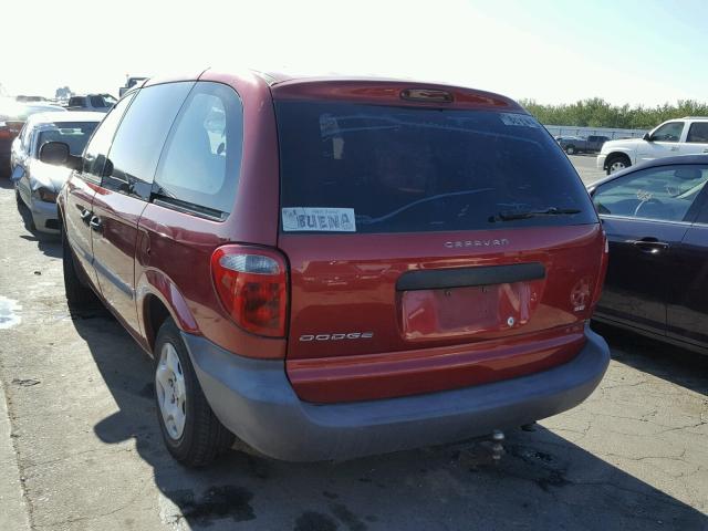 1B4GP25B02B515164 - 2002 DODGE CARAVAN SE RED photo 3