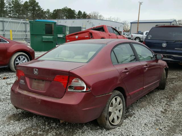 1HGFA16518L007616 - 2008 HONDA CIVIC LX MAROON photo 4