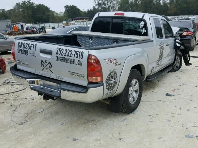 5TETU62N66Z199321 - 2006 TOYOTA TACOMA PRE SILVER photo 4