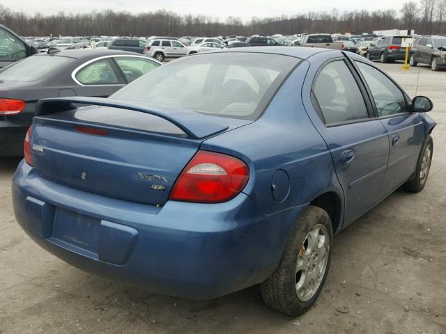 1B3ES56C13D118359 - 2003 DODGE NEON SXT BLUE photo 4