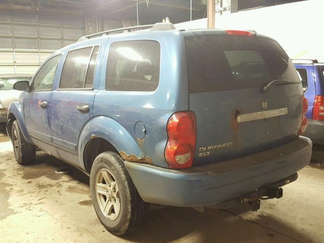 1D4HB48N74F223937 - 2004 DODGE DURANGO SL BLUE photo 3