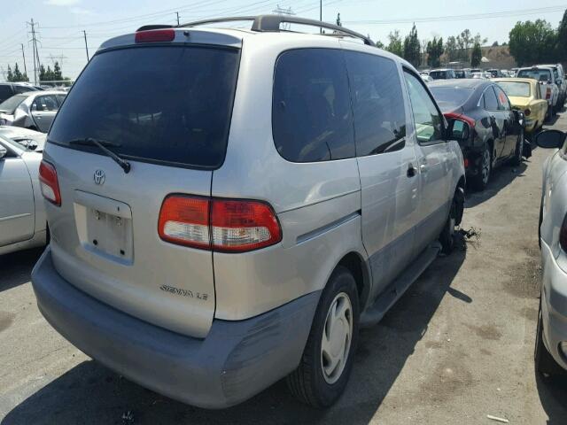 4T3ZF13CX2U494996 - 2002 TOYOTA SIENNA LE GRAY photo 4