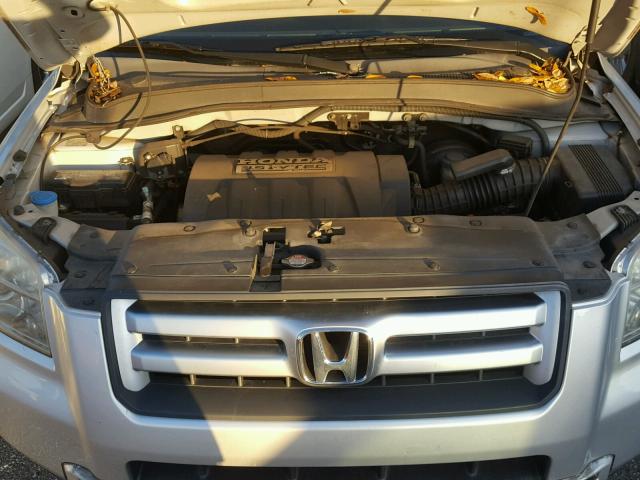 5FNYF28687B010597 - 2007 HONDA PILOT EXL SILVER photo 7