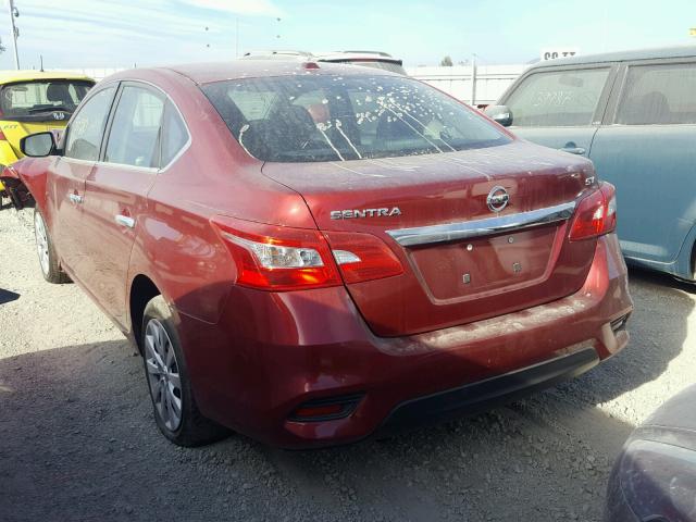 3N1AB7AP8GL639293 - 2016 NISSAN SENTRA S RED photo 3