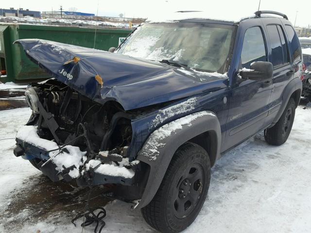 1J4GL48K04W255876 - 2004 JEEP LIBERTY SP BLUE photo 2