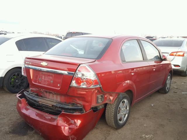 KL1TD5DE6BB134983 - 2011 CHEVROLET AVEO LS RED photo 4