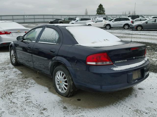 1C3AL56U61N527696 - 2001 CHRYSLER SEBRING LX BLUE photo 3