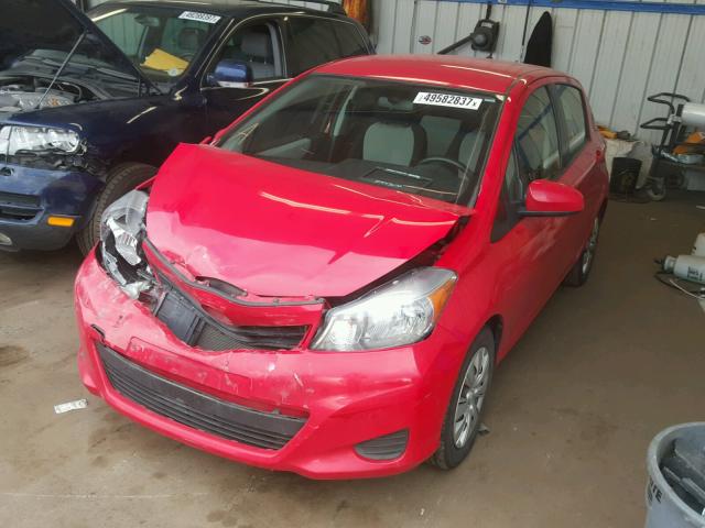 JTDKTUD38ED578505 - 2014 TOYOTA YARIS RED photo 2