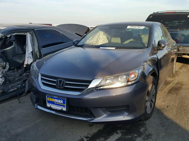 1HGCR2F36EA004086 - 2014 HONDA ACCORD LX GRAY photo 2