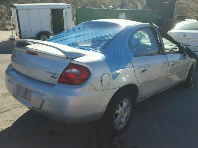 1B3ES56C14D614845 - 2004 DODGE NEON SXT GRAY photo 4