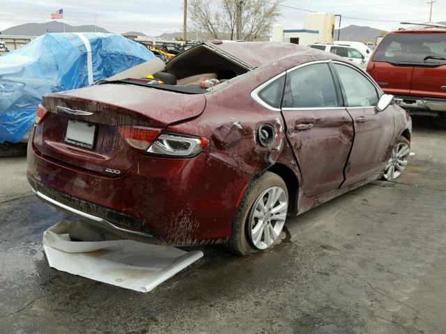 1C3CCCAB7GN106159 - 2016 CHRYSLER 200 LIMITE MAROON photo 4