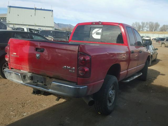 1D7KS28C37J552504 - 2007 DODGE RAM 2500 S RED photo 4