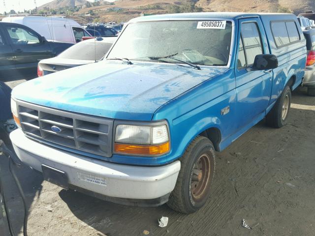 1FTDF15Y5RLB39640 - 1994 FORD F150 TEAL photo 2