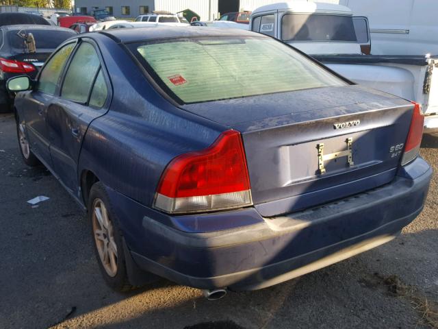 YV1RS58D612008688 - 2001 VOLVO S60 2.4T BLUE photo 3