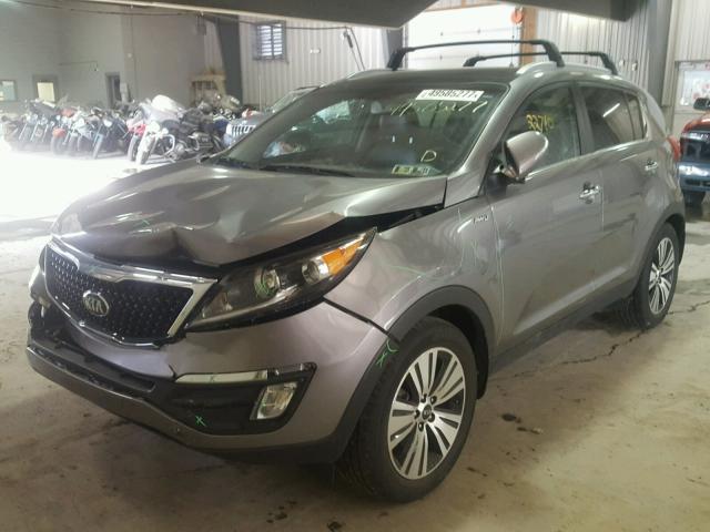 KNDPCCAC5F7790928 - 2015 KIA SPORTAGE E GRAY photo 2