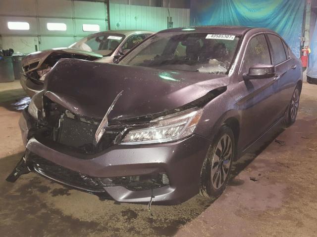 JHMCR6F72HC014968 - 2017 HONDA ACCORD HYB CHARCOAL photo 2