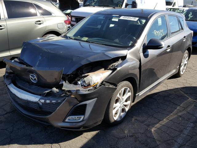 JM1BL1H68A1132899 - 2010 MAZDA 3 S BLACK photo 2